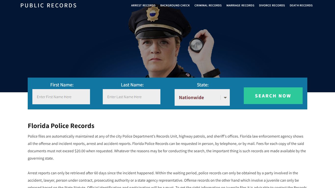 Florida Police Records | Get Instant Reports On People